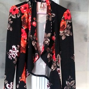 MOA  Rose floral blazer size Medium black orange